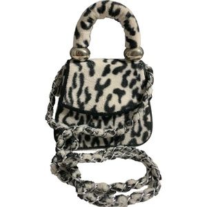 White and Black Elegant Leopard Cross Body Bag